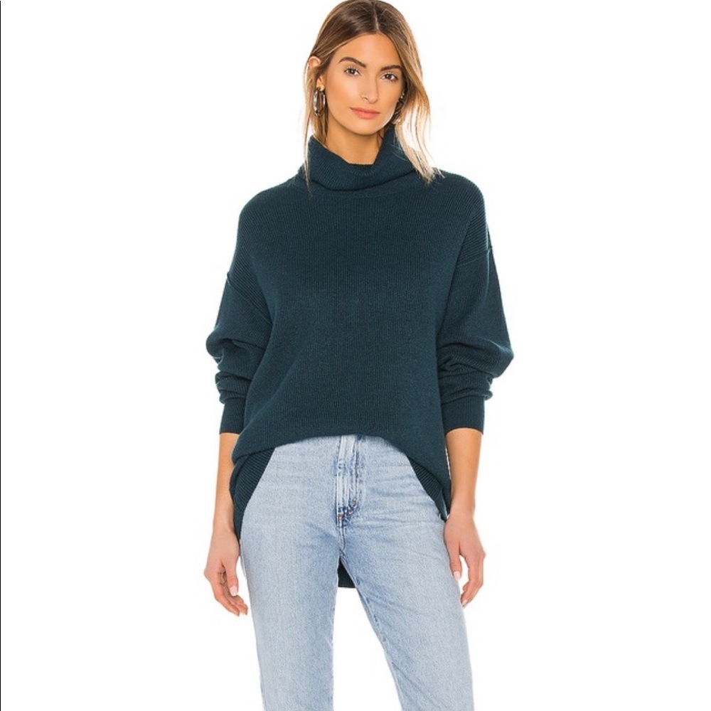 Free people softly structured knit tunic turquoise